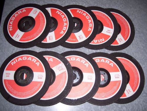Lot of 10 Niagara Angle Grinder Discs 7&#034;x1/4&#034;x7/8&#034;arbor 4AZA 24R NEW!