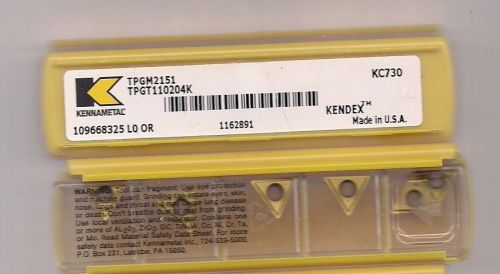 Kennametal TPGM 2151  TPGT110204K Grade KC730 Carbide Inserts Pack of 5 NEW