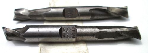 2 (TWO) 3/8&#034; Carbide Inset Endmill End Mills Mill 63-HS Weldon