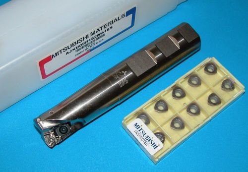 Mitsubishi 1&#034; Indexable Endmill Coolant Fed w/ Inserts (AJXU09R162WA16S)