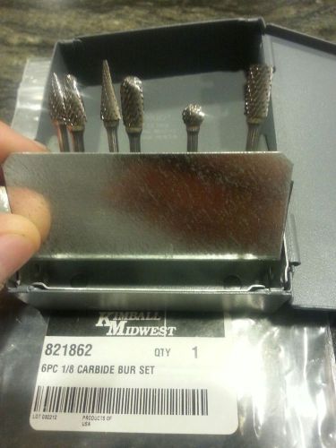 Kimball midwest 1/8 carbide bur set 6pc # 821862 for sale