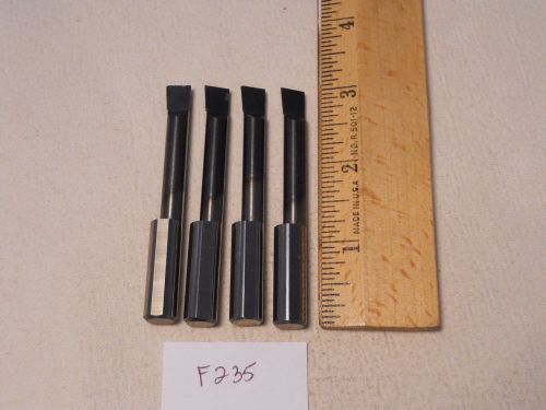 4 USED SOLID CARBIDE BORING BARS. 3/8&#034; SHANK. MICRO 100 STYLE. B-3201800 (F235}