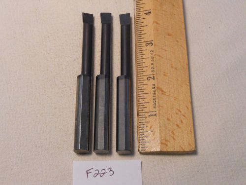 3 USED SOLID CARBIDE BORING BARS. 3/8&#034; SHANK. MICRO 100 STYLE. B-320 (F223}