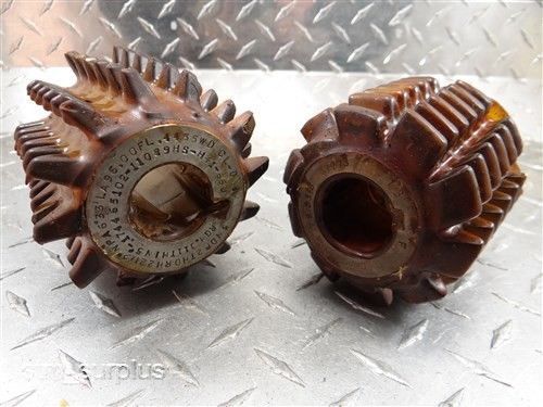 Pair of hss hobbing mill cutters 3-1/2&#034; &amp; 3-3/4&#034; w/ 1-1/4&#034; bores david brown for sale