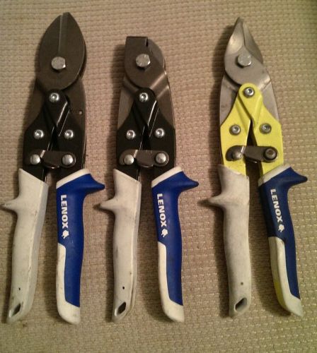 Lenox hvac hand tools aviation tin snips notcher 3 blade crimper