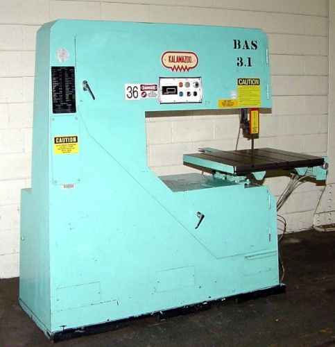36&#034; thrt 12&#034; h kalamazoo vs36 vertical band saw, vari-speed, t-slotted tbl, air- for sale
