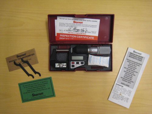 Starrett 733xfl and dfl series electronic digital micrometer w/spc, pristine for sale