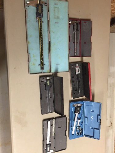 Lot of 6 digital micrometers starrett blue point mitutoyo fowler for parts (mm) for sale