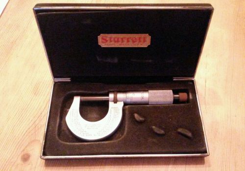 Starrett t230rl outside micrometer, ratchet stop, lock nut, 0-1&#034; range, 0.0001&#034; for sale