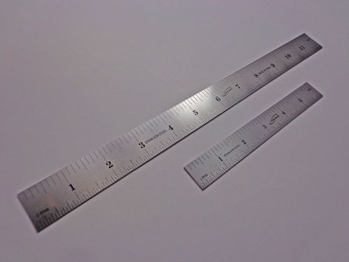 6&#034; and 12&#034; 4r (1/18, 1/16, 1/32, 1/64) stainless steel machinist ruler / rule for sale