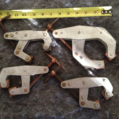 (1) #415 4 1/2&#034; (3)  #410 3&#034; kant twist clamps total of 4 clamps for sale