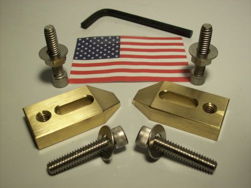 SOLID BRASS CLAMP SET FOR MACHINIST TOOL ROOM OR HOBBY. SET OF TWO WITH HARDWARE