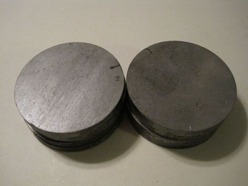 Lot of 8, 3/8&#034; steel plates, disc shaped, 4&#039;&#039; diameter, .375&#034;, circle for sale