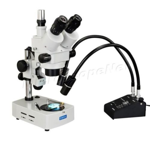 Omax stereo 3.5x-90x zoom trinocular dual light microscope with 6w led light for sale