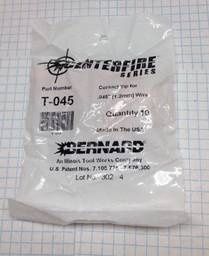 BERNARD T-045 contact tips Centerfire Series QTY 10 (Tips for .045 / 1.2MM Wire)