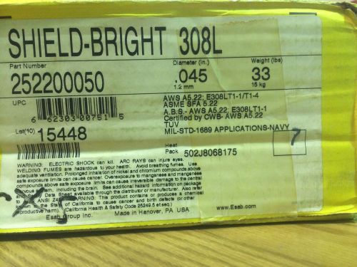 Esab shield-bright 308l .045 spool for stainless steel 33lbs pn252200050 for sale
