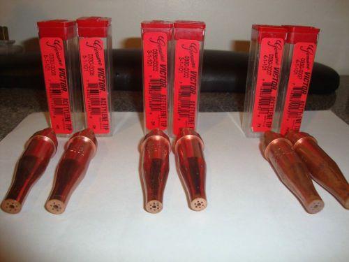 Genuine victor oxy acetylene cutting torch tips 3,4,5 size set of 6, new for sale