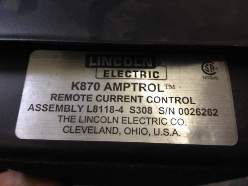 Original-lincoln electric k870 amptrol 6 pin tig welder foot pedal ( used once) for sale