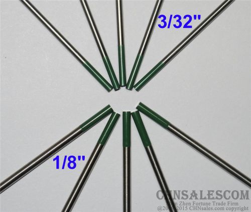 10 pcs WP 2.4X150mm 3/32&#034;X6&#034; 3.2X150mm 1/8&#034;X6&#034; Pure Tungsten Electrode Green