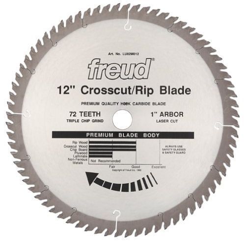 12 Tooth Crosscutting Ripping Saw Blade With 1 Arbor Lu82m012