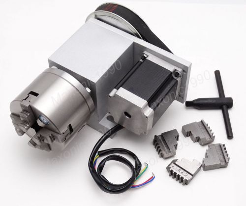 CNC 4 Jaw 100mm Lathe Chuck Engraving Router Rotational Axis,4th Axis, A axis