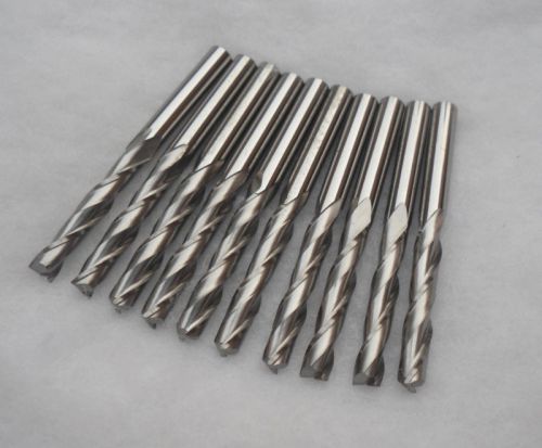 10 pcs carbide endmill two flute spiral cnc router bits 1/8 22mm for sale