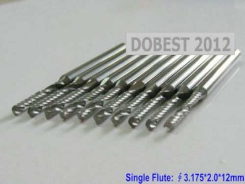 5pcs 1/8&#034; carbide endmills one flute spiral cnc router bits 2mm 12mm for sale