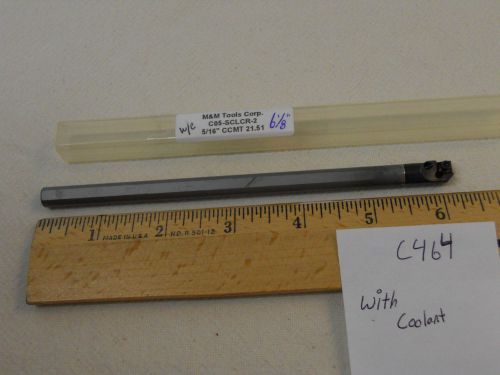 1 NEW 5/16&#034; CARBIDE BORING BAR. TAKES CCMT 21.51 INSERT OAL 6&#034;  W/ COOL {C464}
