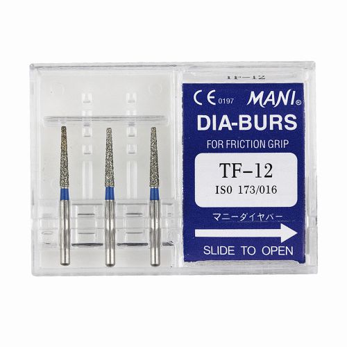 10 Packs TF-12 Taper Flat End Standard Grit CE MANI Dental Diamond Burs