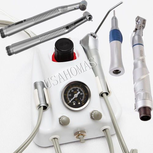 Dental 2h portable turbine unit+low speed handpiece kit+2x high speed nsk style for sale