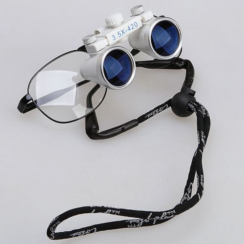 Dental 3.5X 420MM Glasses Loupes Binocular Surgical Medical Professional N-White