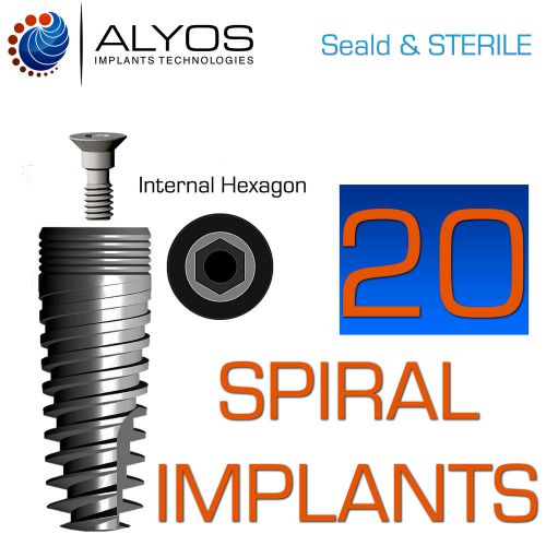 20 Dental Implants Spiral Implant Sterile Sealed Implants internal hex Dentist