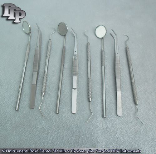 90 Instruments Basic Dental Set Mirror Explorer plier Instruments ECONOMY GRADE