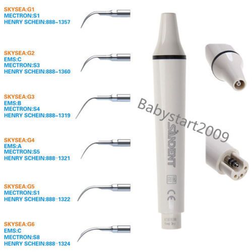 Dental ultrasonic piezo scaler handpiece fit ems woodpecker+6 extra scaling tips for sale