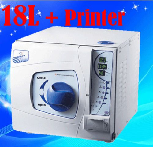 18l vacuum steam autoclaves steriliser dental autoclave sterilizer +printer new for sale