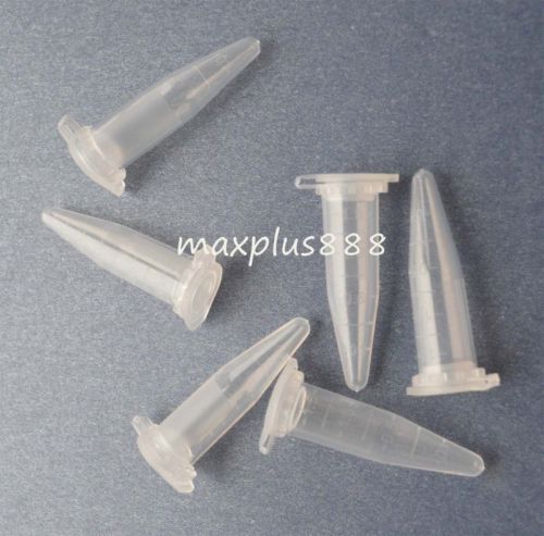 800pcs 1.5ml NEW Cylinder Bottom Micro Centrifuge Tubes w Caps Clear