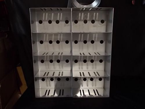 Lot of 2 Cryobox Cryogenic Stainless Steel Racks (Parts) 4 Wide Shelves