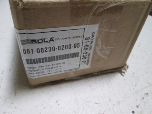 SOLA 081-00230-0200-05 POWER SUPPLY *NEW IN A BOX*