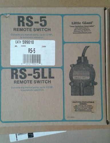 ++ LITTLE GIANT MODEL # RS-5  Remote Switch Part # 599010-NEW  float switch