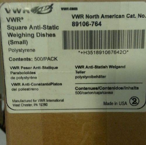 500 VWR Antistatic Weigh Boats Square (small - weighing dishes) 89106-764 plyst