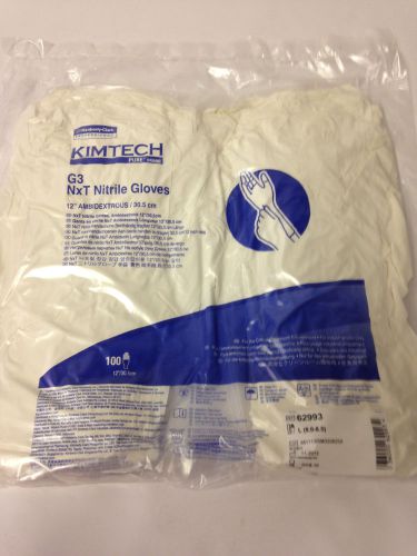 Kimtech pure g3 nxt nitrile gloves 12&#034; size large (8.0-8.5) ref 62993 lot of 1 for sale