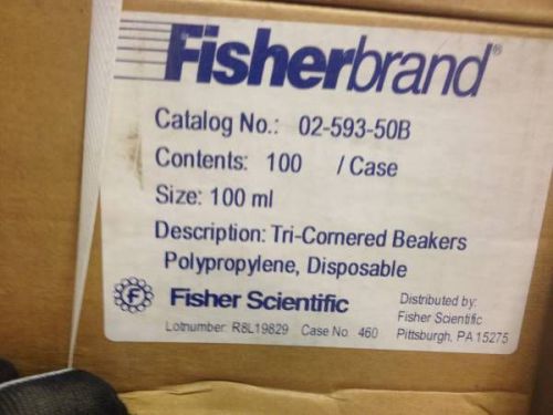 FISHER BRAND TRI-CORNERED BEAKERS 100/CASE 100ML POLYPROPYLENE DISPOSABLE