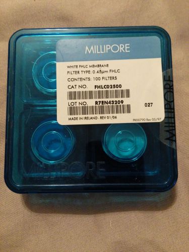 Millipore membrane filters 0.45um fhlc 100/pk white 25mm fhlc02500 for sale