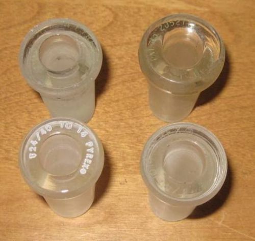 Glassware lab glass: 14/xx-&gt;24/40 Bushing Style Reducing Adapter lot x4