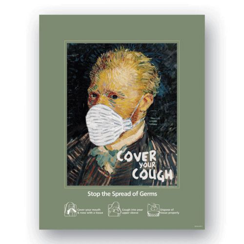 22&#034;w x 28&#034;h - van gogh  cover your cough 1 ea for sale