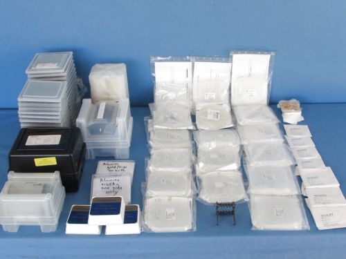 200+ Piece Lab/Optical Lot - Phase Masks/Glass &amp; Gold Wafers/Discs/Trays-ADC