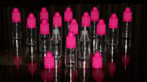 Pink cap 50pc 10ml plastic bottles squeezable dropper bottles e- liquid needle for sale