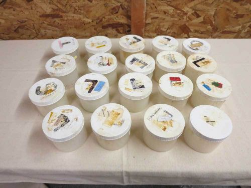 Lot of 19 Lab Plastic wide-mouth jars with screw caps 4.5 x 4&#034;