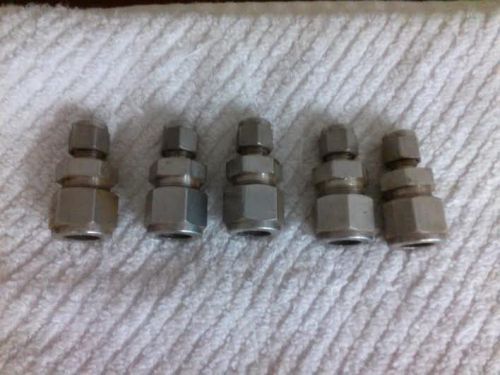 5 New Swagelok 316 SS 1/2&#034; x 1/4&#034;  Tube Reducing Coupling 5pc Lot NEW