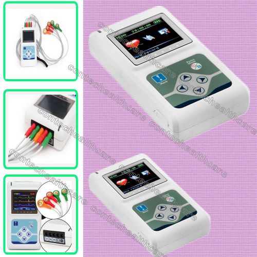 Hot 3-channel ECG Holter Monitor 24 Hours Recorder System USB+Analyzer SW CONTEC